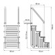 Scaletta sintetica Gre in HDPE per piscina interrata - 4 gradini