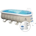 Kit Piscina Chinook Grey 610 x 360 cm - h 122 cm - ovale fuori terra - Jilong