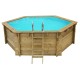 Ambra 360 - Piscina in legno Ø 3,60 m esagonale