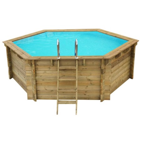 Ambra 360 - Piscina in legno Ø 3,60 m esagonale