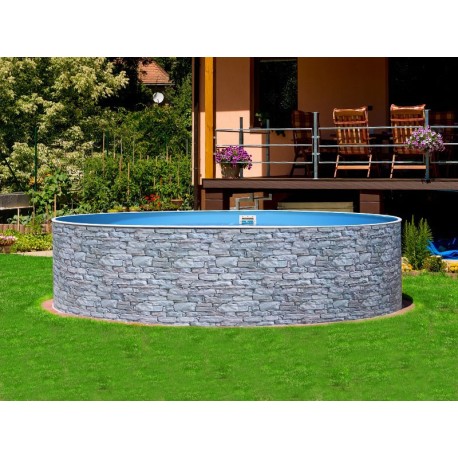 Piscina AZURO STONE Ø 5,00 m - h 1.20 m fuori terra rotonda