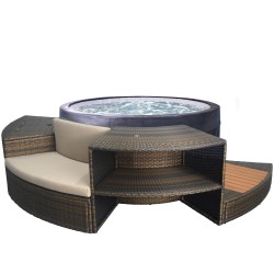 SPA Vita COMPLETA di Set 5 Mobili in rattan - NetSpa - Piscina SPA Idromassaggio Rotonda 4 posti