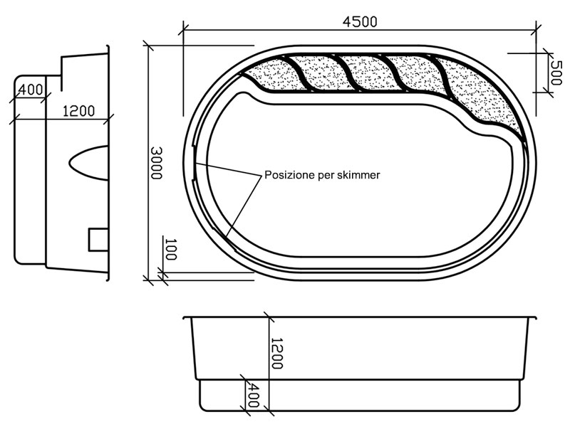 Piscina Calypso in vetroresina da interrare